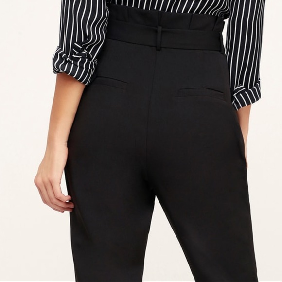 Black Paper Bag Waist Pants - Picture 2 of 2